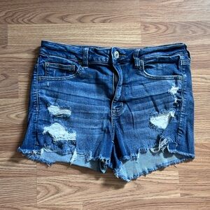 American Eagle Outfitters Distressed Blue Denim Cutoff Shorts